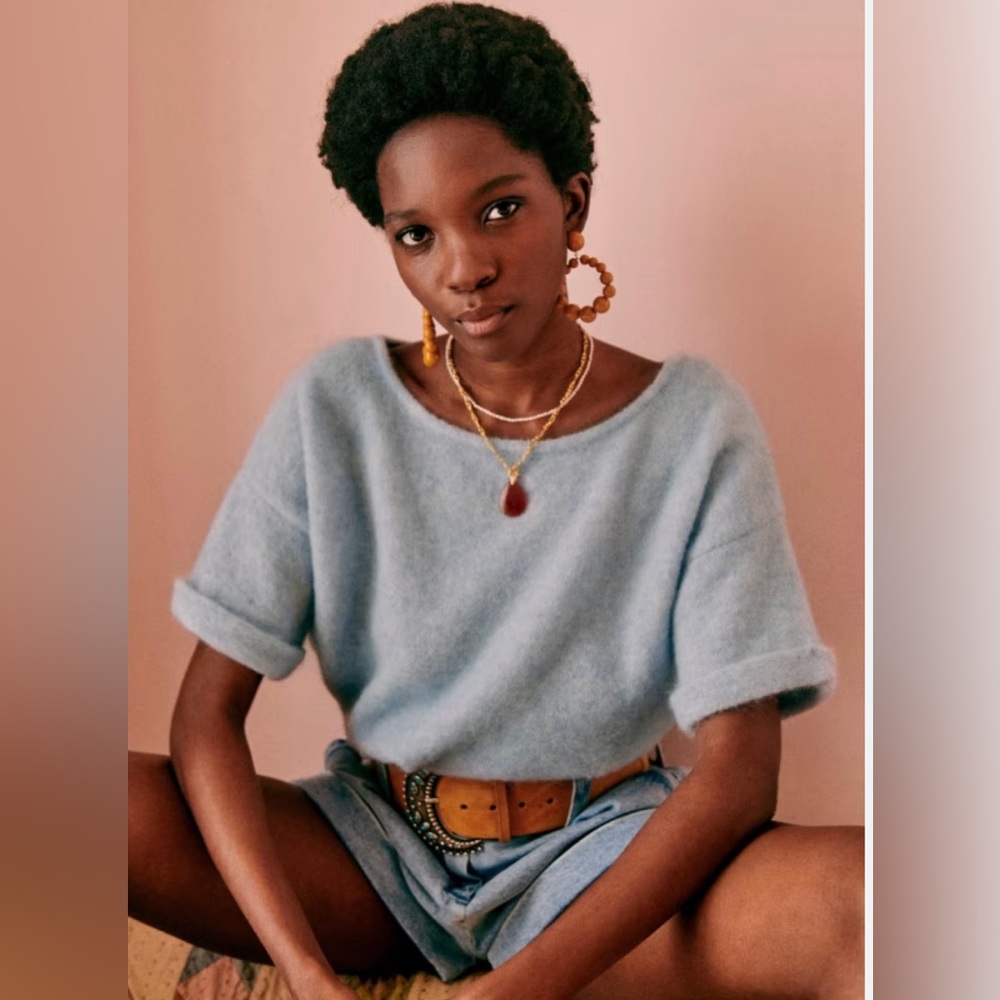 Sézane Paco Sweater in Sky Blue